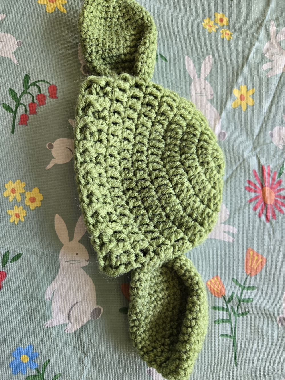 Handmade Baby Yoda Crochet Hat with Ears - Picture 2 of 4